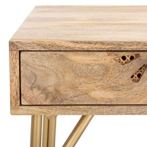 Safavieh Home Office Lily Modern Natural and Brass 2-drawer Desk