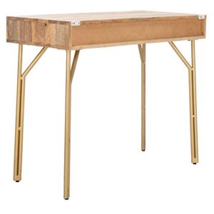 Safavieh Home Office Lily Modern Natural and Brass 2-drawer Desk