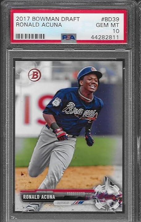 PSA 10 RONALD ACUNA JR. 2017 BOWMAN ROOKIE CARD GRADED PSA GEM MINT 10 BRAVES SUPERSTAR MVP WINNER