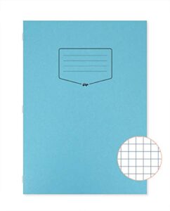 silvine tough shell a4 exercise book, 80 pages 5mm squares, blue laminated cover [pack of 50]