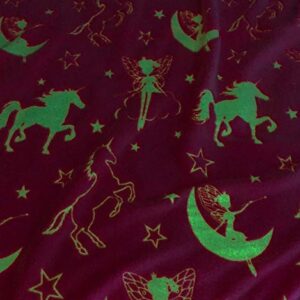 Unicorn Blanket Glow in The Dark Luminous Fairy Blanket for Kids - Soft Plush Pink Fantasy Star Blanket Throw - Large 60in x 50in Glowing Magical Blankets Gift for Girls (Pink Unicorn and Fairy)