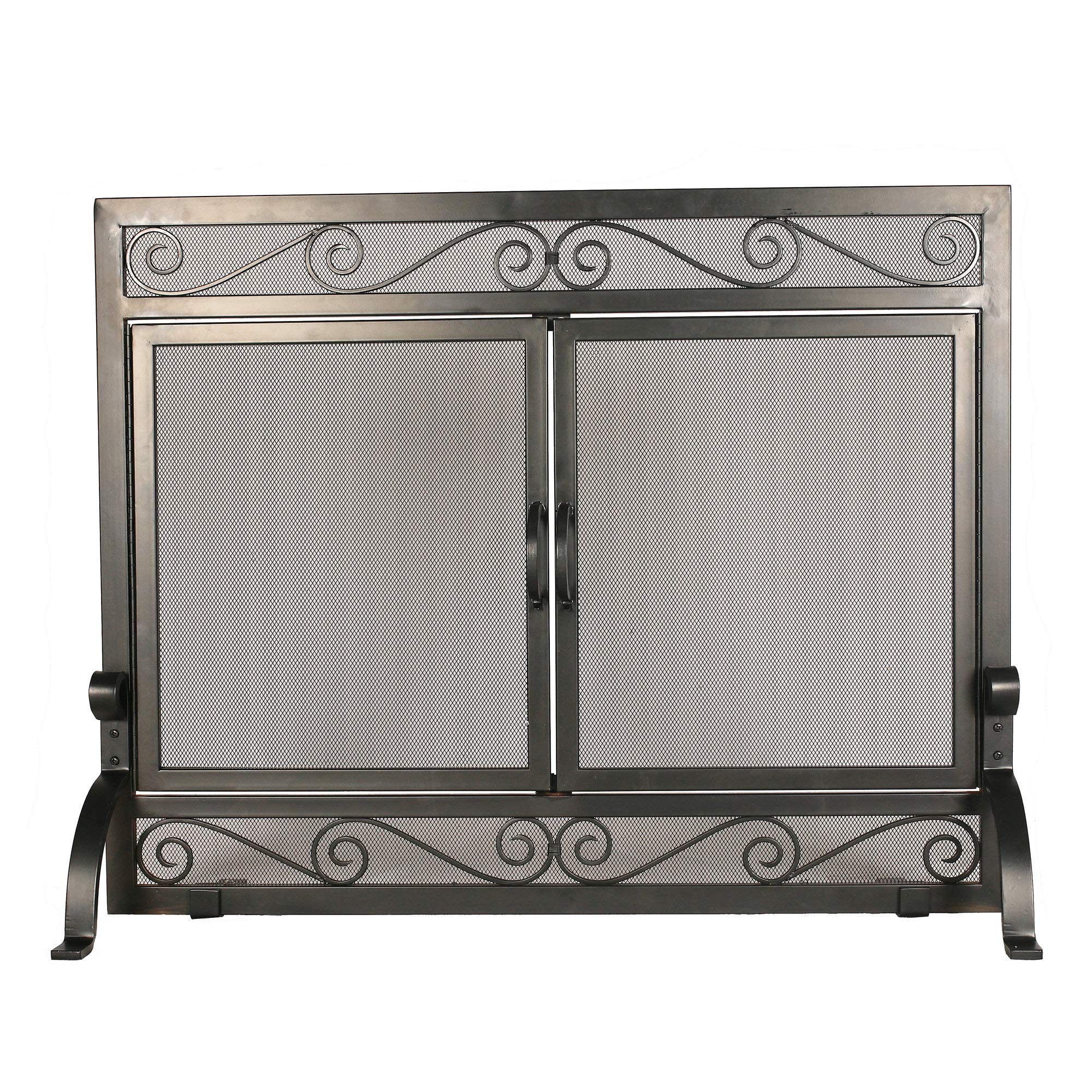 Better Garden Fireplace Screen with Gate, Durable Frame and Metal Mesh, 39"(W) X 31"(H)