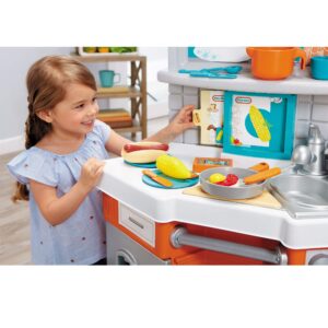 Little Tikes Home Grown Kitchen - Role Play Realistic Kitchen Real Cooking & Water Boiling Sounds Kitchen Accessories Set for Girls Boys - Multicolor 22 x 18 x 30.25 inches