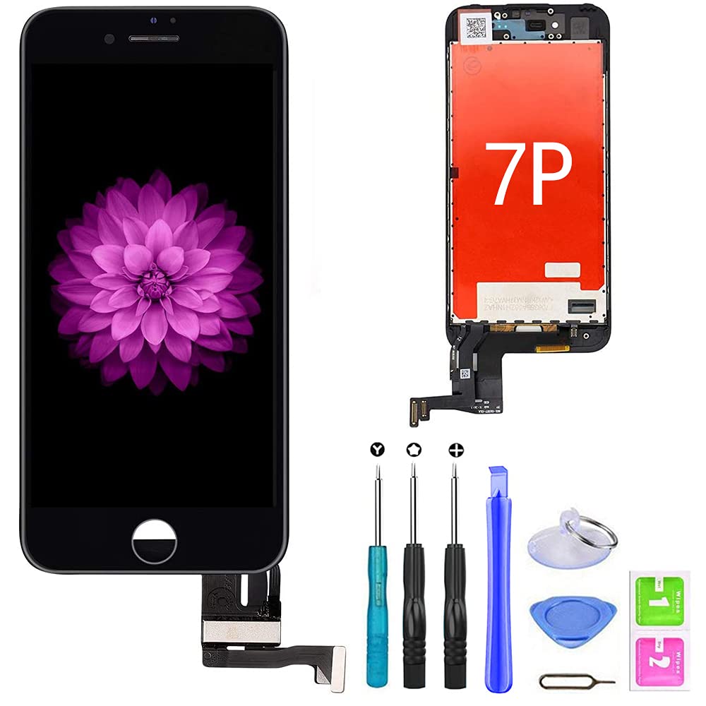 FFtopu Compatible with iPhone 7 Plus Screen Replacement Black（5.5‘’）, LCD Display & Touch Screen Digitizer Frame Assembly Set with 3D Touch Free Repair Tools