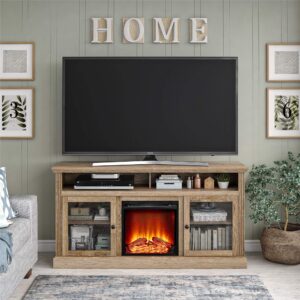 Ameriwood Home Chicago Fireplace TV Stand for TVs up to 65", Natural