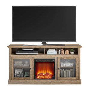 Ameriwood Home Chicago Fireplace TV Stand for TVs up to 65", Natural