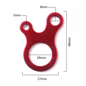 RuiLing 10pcs 3 Holes Camping Awning Cord Rope Tensioner Guy Line Runners Hook Hanger 4.9x2.7cm (Red and Golden)