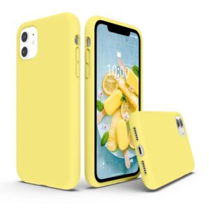 surphy compatible with iphone 11 case 6.1 inch, thickening design liquid silicone phone case (with microfiber lining) for iphone 11 2019, yellow