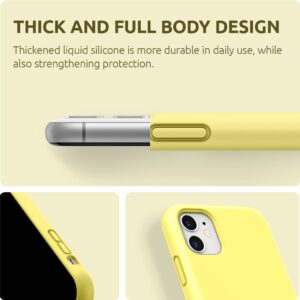 SURPHY Compatible with iPhone 11 Case 6.1 inch, Thickening Design Liquid Silicone Phone Case (with Microfiber Lining) for iPhone 11 2019, Yellow