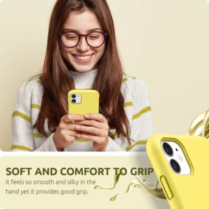 SURPHY Compatible with iPhone 11 Case 6.1 inch, Thickening Design Liquid Silicone Phone Case (with Microfiber Lining) for iPhone 11 2019, Yellow