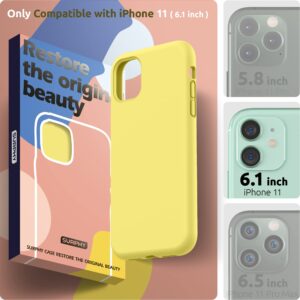 SURPHY Compatible with iPhone 11 Case 6.1 inch, Thickening Design Liquid Silicone Phone Case (with Microfiber Lining) for iPhone 11 2019, Yellow