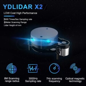 EAI YDLIDAR X2L 360 Degree 2D Laser Range Lidar Sensor 8 Meters Scanning Radius for Obstacle Avoidance and Navigation of Robots