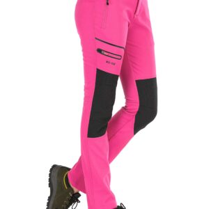 DAFENGEA Women's Snow Ski Pants Fleece Hiking Waterproof Windproof Softshell Outdoor Snowboard Pants,CFK1682W-Pink-S