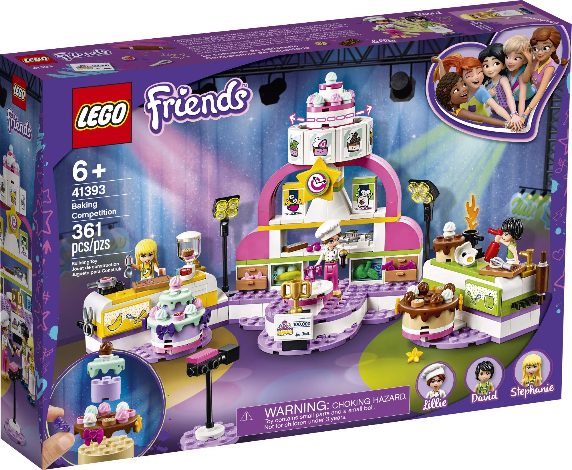 LEGO Friends Baking Competition 41393 Building Kit, Set Baking Toy, Featuring 3 Friends Characters and Toy Cakes (361 Pieces)