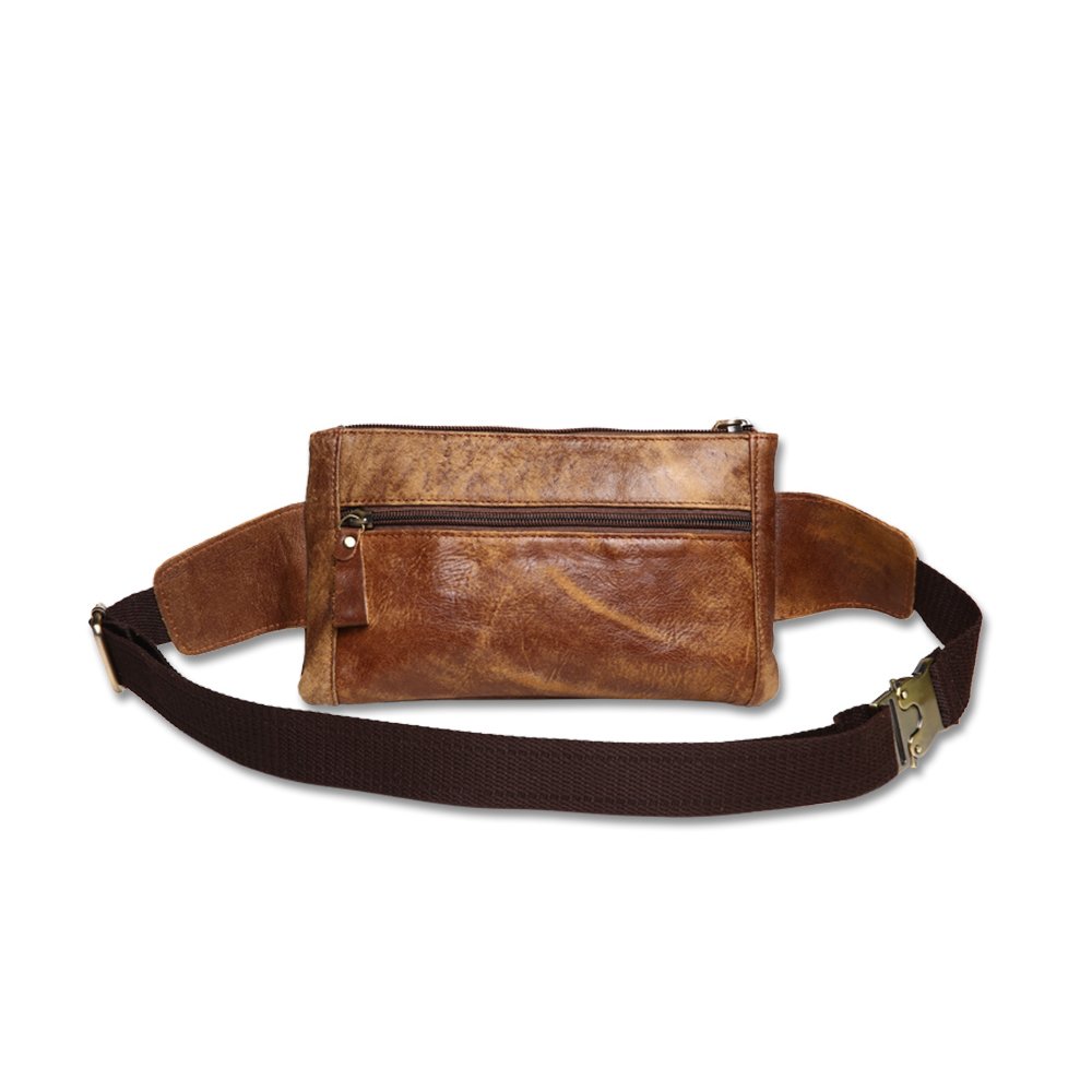 Fanny Pack Genuine Leather Belt Bag for Women or Men