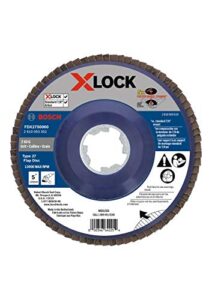 bosch fdx2750060 1-piece 5 in. x-lock flap disc 60 grit compatible with 7/8 in. arbor type 27 for applications in metal blending and grinding