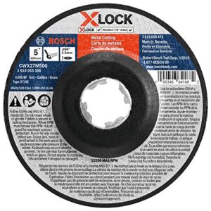 bosch cwx27m500 5 in. x .098 in. x-lock metal cutting abrasive wheel 30 grit compatible with 7/8 in. arbor type 27a (iso 42) for applications in metal cutting