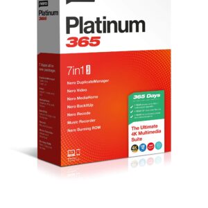 Nero Platinum 365 | Video Editing | Backup | Manage & Play Media | 8K | Photos | Music | PC Tuning | 1 PC | Windows 11 / 10 / 8 / 7