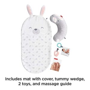 Fisher-Price Baby Bunny Massage Set, newborn playmat, tummy time wedge, and soothing massage guide for newborn babies from birth & up