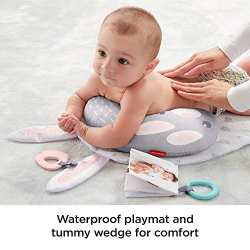 Fisher-Price Baby Bunny Massage Set, newborn playmat, tummy time wedge, and soothing massage guide for newborn babies from birth & up