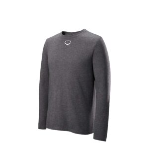 EvoShield Youth Long Sleeve Tee, Charcoal - Large