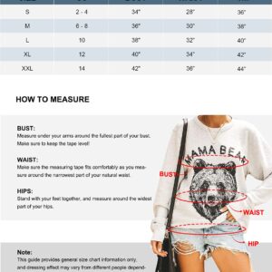 Blooming Jelly Womens Mama Bear Sweatshirt Crewneck Loose Fit Cute Long Sleeve Tops Graphic Fall Outfits Ladies Winter Clothes (Medium, Grey1)