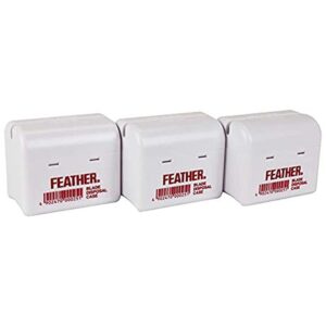 feather razor blade disposal case for barbers 3 pk