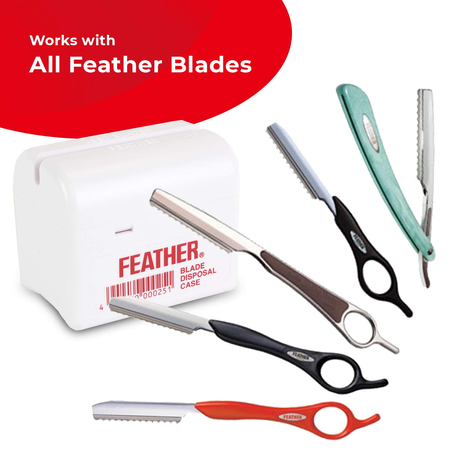 Feather Razor Blade Disposal Case for Barbers 3 Pk