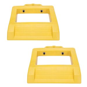 homeon wheels pallet truck chock heavy duty pallet jack stopper 14.2" length x 11.6" width x 2" height 2 pack(yellow)