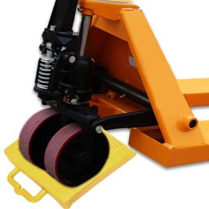 Homeon Wheels Pallet Truck Chock Heavy Duty Pallet Jack Stopper 14.2" Length x 11.6" Width x 2" Height 2 Pack(Yellow)