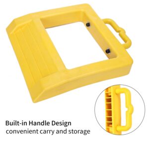 Homeon Wheels Pallet Truck Chock Heavy Duty Pallet Jack Stopper 14.2" Length x 11.6" Width x 2" Height 2 Pack(Yellow)