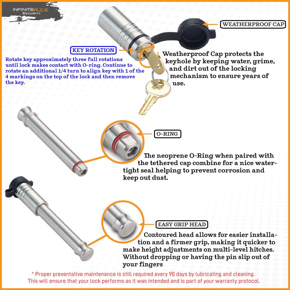 InfiniteRule Security 61076 | Hitch Lock for Andersen Rapid Drop Hitch - Fits Adjustable Ball Mount Only - Does NOT FIT Vehicle Receiver