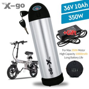 X-go 36V 10Ah Ebike Battery Lithium Li-ion, Electric Bike Battery with Charger and Holder for 200W 250W 350W Electric Bicycle Motor, for Modified Bike/Daily/Outdoor/Widely Applicable