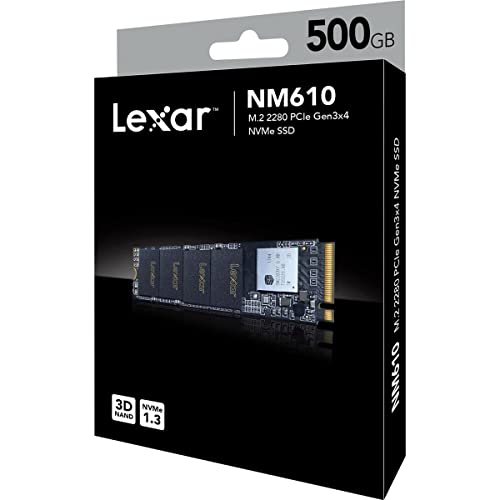 Lexar NM610 M.2 2280 PCIe Gen3x4 NVMe 500GB Solid-State Drive (LNM610-500RBNA)