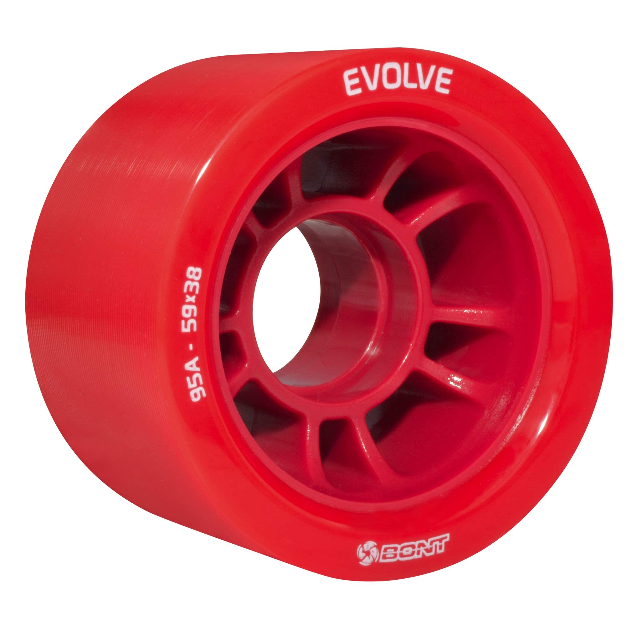 Bont Skates - Evolve Roller Derby Skate Wheel - Indoor Roller Skate Wheels - Rollerskate Wheels - 88A 92A 95A 98A - Red Black Blue Purple (Blue 88A - Set of 4)