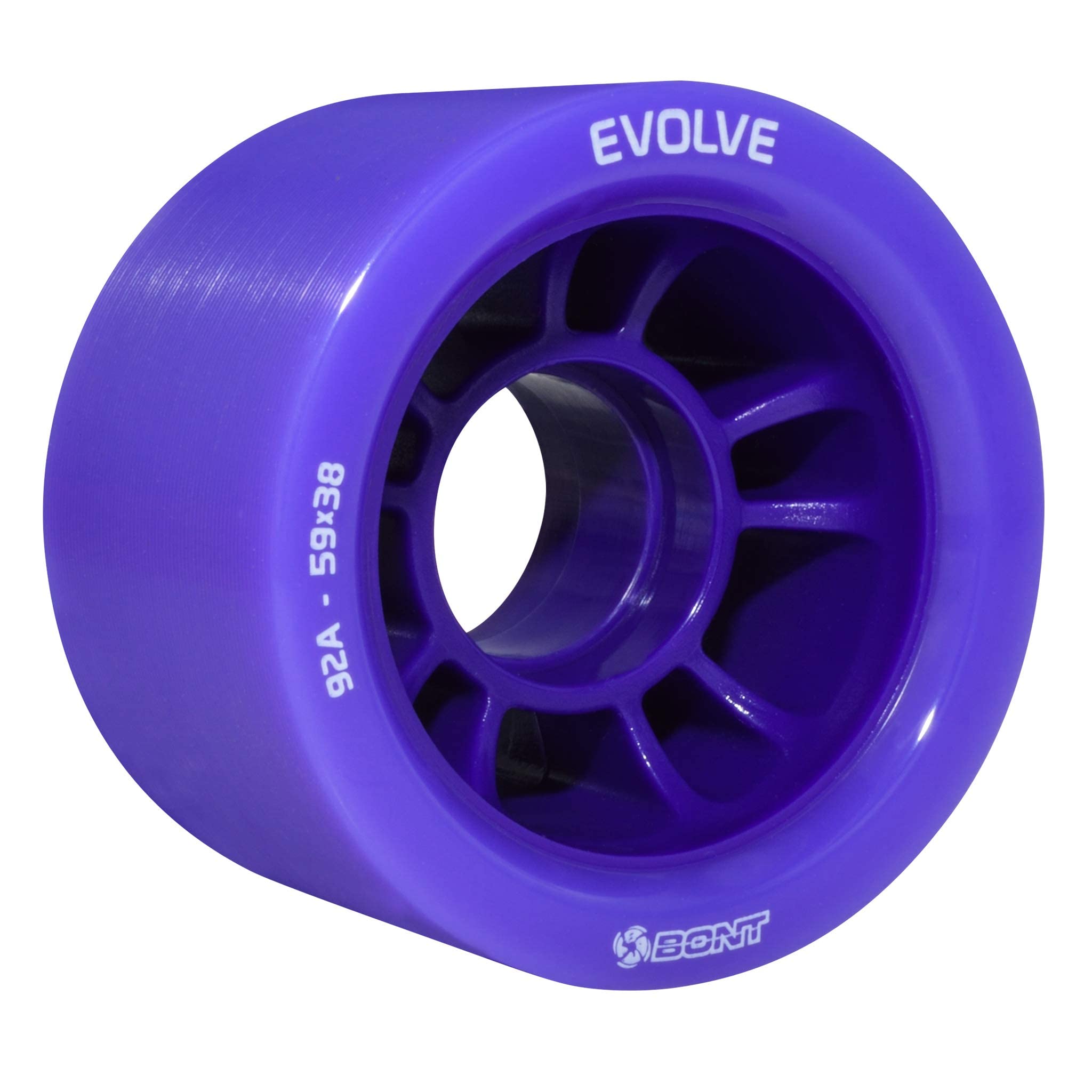 Bont Skates - Evolve Roller Derby Skate Wheel - Indoor Roller Skate Wheels - Rollerskate Wheels - 88A 92A 95A 98A - Red Black Blue Purple (Blue 88A - Set of 4)