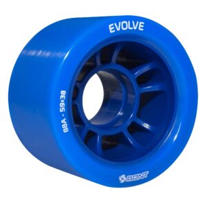 Bont Skates - Evolve Roller Derby Skate Wheel - Indoor Roller Skate Wheels - Rollerskate Wheels - 88A 92A 95A 98A - Red Black Blue Purple (Blue 88A - Set of 4)