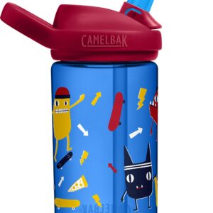 CamelBak Eddy+ Kids BPA-Free Water Bottle with Straw, 14oz, Skate Monsters (2282402040)