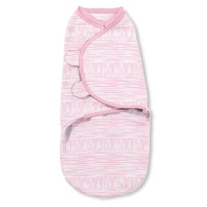 swaddleme natural position 2-in-1 swaddle with easy change zipper - size small/medium, 0-3 months, 1-pack (sugar stripes )