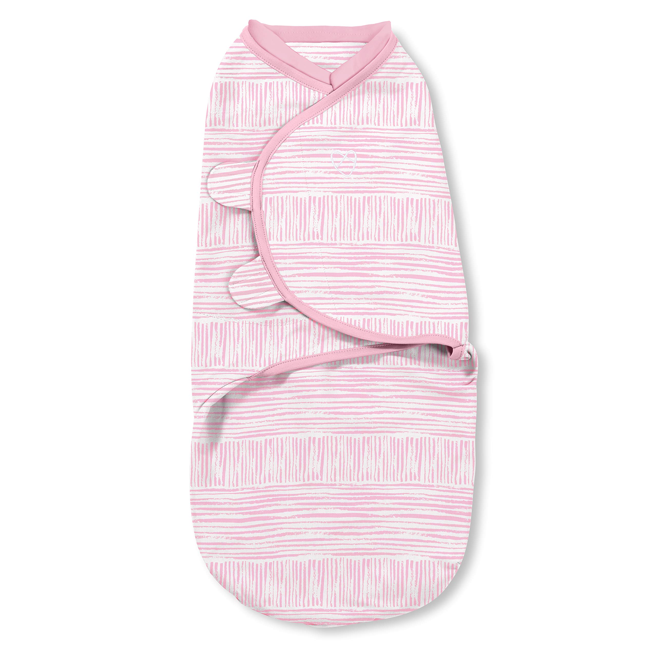 SwaddleMe Natural Position 2-in-1 Swaddle with Easy Change Zipper - Size Small/Medium, 0-3 Months, 1-Pack (Sugar Stripes )