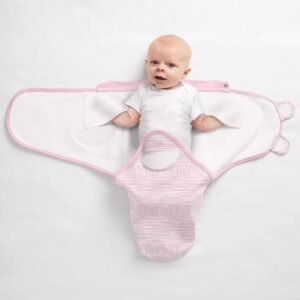 SwaddleMe Natural Position 2-in-1 Swaddle with Easy Change Zipper - Size Small/Medium, 0-3 Months, 1-Pack (Sugar Stripes )