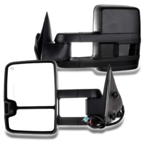 feiparts tow mirrors fit for 2003-2006 for chevy for gmc sierra pickup yukon yukon xl yukon denali for cadillac escalade all model towing mirrors pair left and right power heated turn signal light