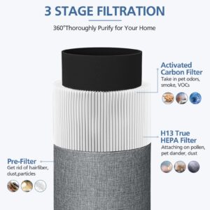 Cabiclean 2 Packs of Blue Pure 411 Replacement Filters for Blueair Blue Pure 411, 411+ and Mini Air Purifier.