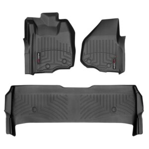 WeatherTech Custom Fit FloorLiners for Ford Super Duty - 1st & 2nd Row (449601V-443052V), Black