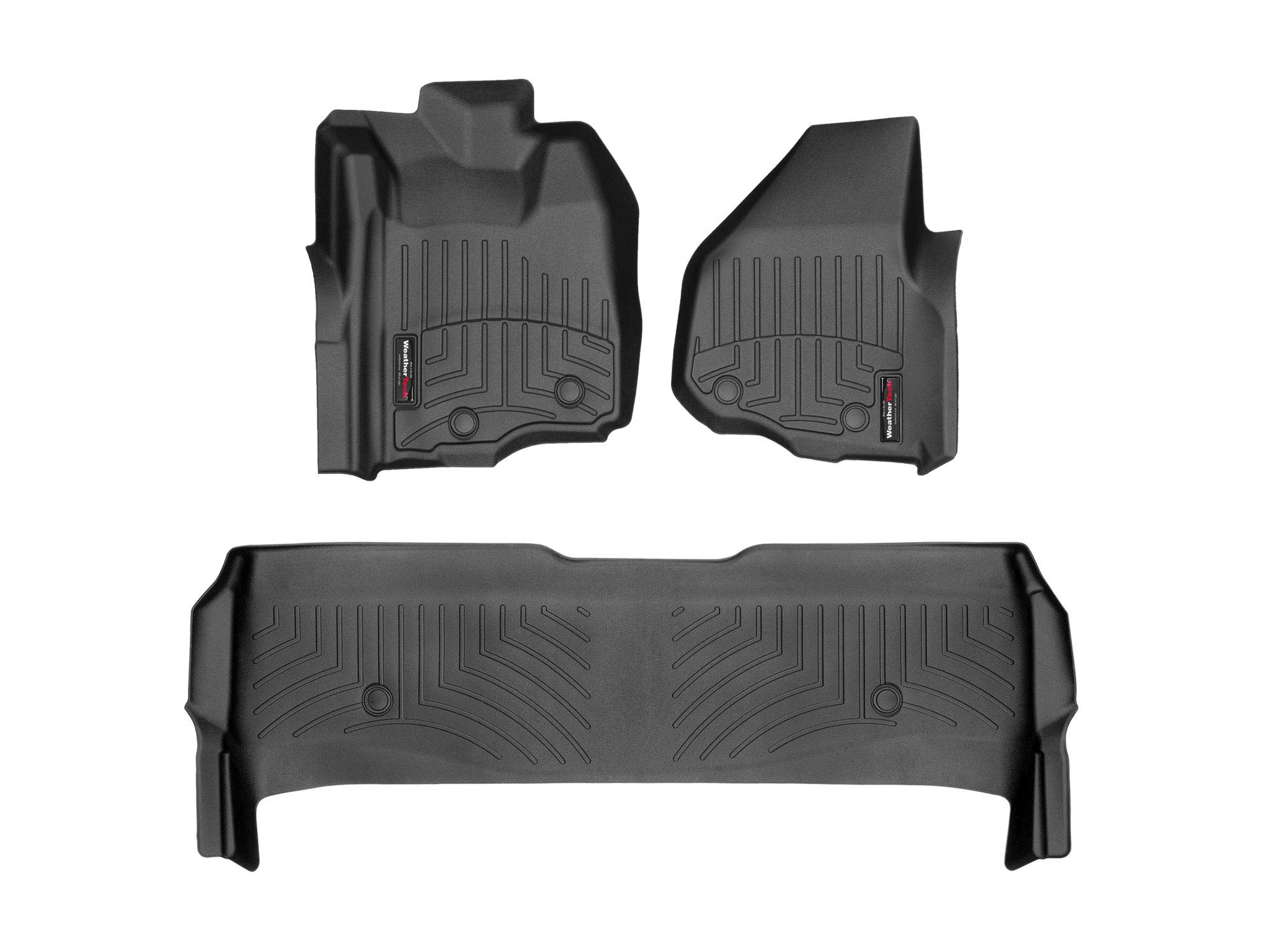 WeatherTech Custom Fit FloorLiners for Ford Super Duty - 1st & 2nd Row (449601V-443052V), Black