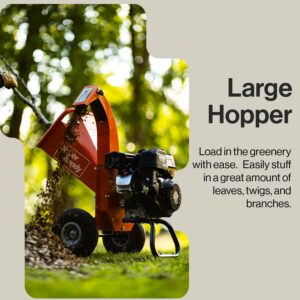 SuperHandy Mini Wood Chipper Shredder Mulcher Heavy Duty 7HP Compact Design 3" Inch Max Capacity