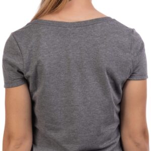Ann Arbor T-shirt Co. Detroit | Classic Retro City Navy Detroiter 313 Cool Michigan Women V-Neck T-Shirt Top-(GreyV,XL)