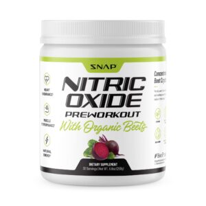 snap supplements preworkout beet root powder, nitric oxide pre workout with organic beets, 250g (30 servings)