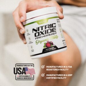 Snap Supplements Preworkout Beet Root Powder, Nitric Oxide Pre Workout with Organic Beets, 250g (30 Servings)