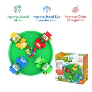 Hungry Frogs Board Game – Intense Game of Quick Reflexes – Pre-School Game for Ages 3 and Up; for 2 to 4 Players